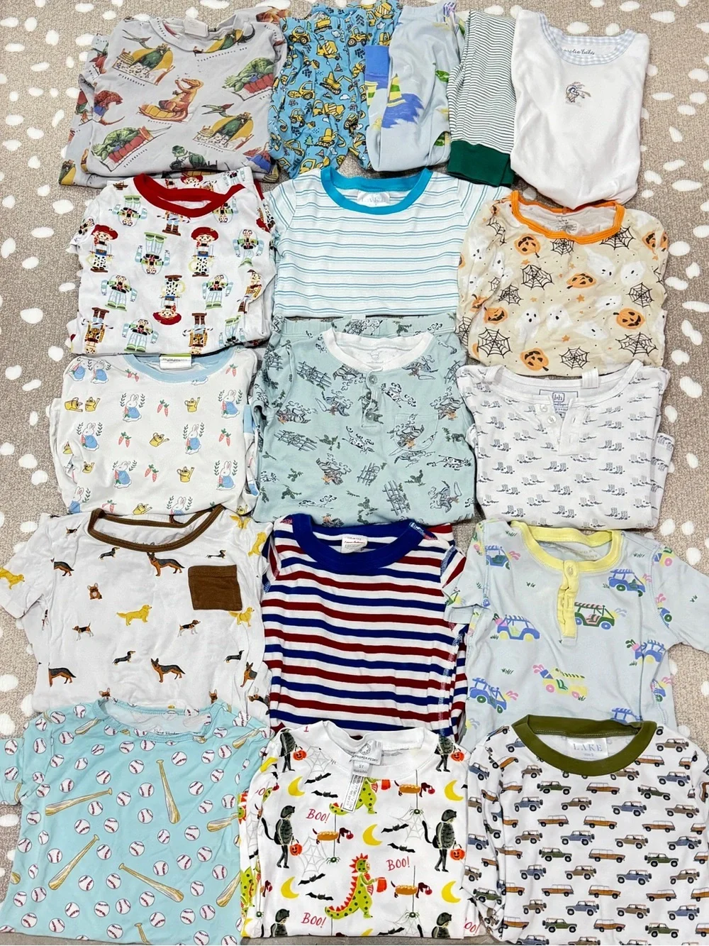 Lot of 22 pajamas bamboo pima toddler boy kyte lake tbbc tee shorts long sleeve